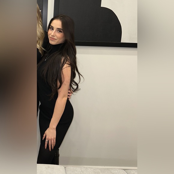 White Fox Good As Ever Knit Mini Dress Black - Picture 2 of 6